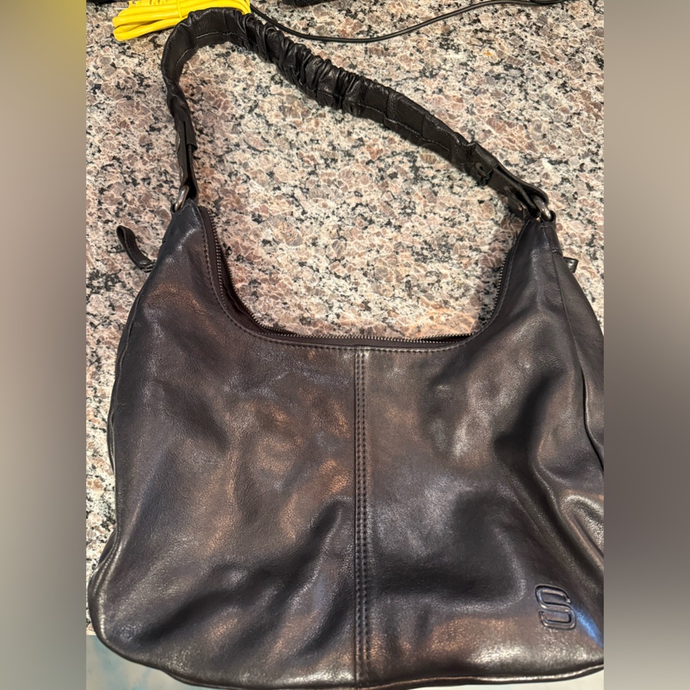 Black leather Purse Spikes and Sparrow